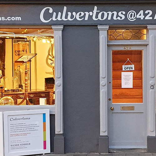 Culvertons shop front featuring the doorway
